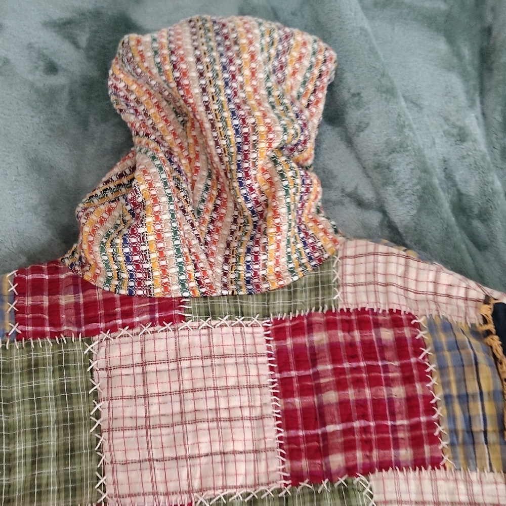 Patchwork Hooded Sweater - Multicolor - image 4